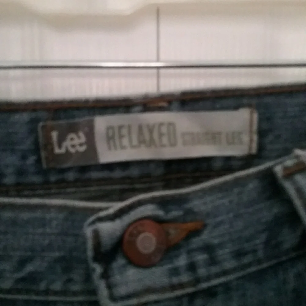 Men's Lee relaxed straight leg blue jeans 38×34